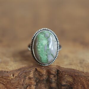 Green Variscite Sterling Silver Ring - Silversmith Boho Jewelry