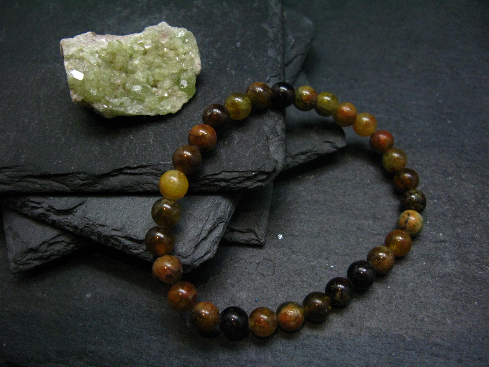 Vesuvianite Idocrase Genuine Bracelet ~ 7 Inches ~ 6mm Round Beads