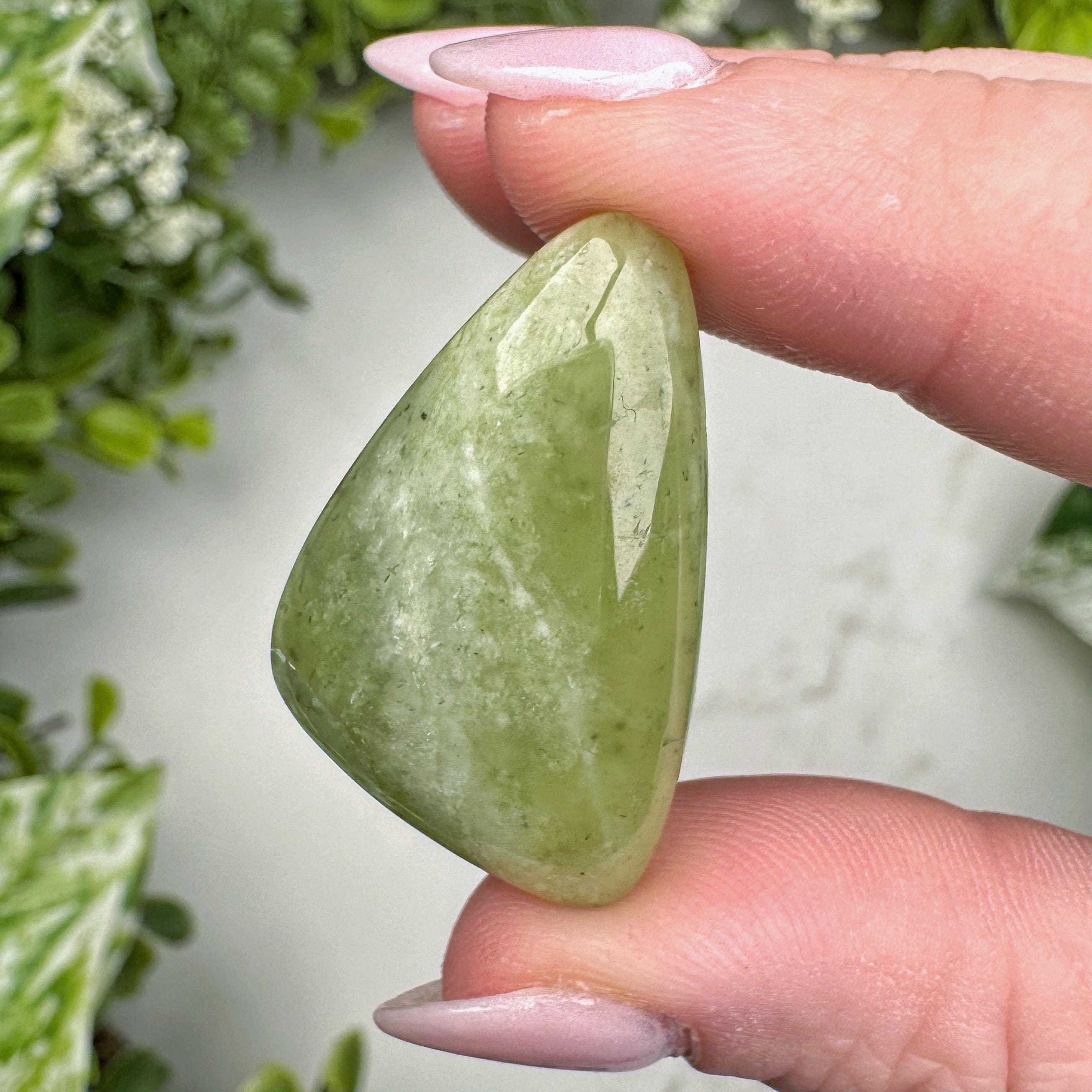 Vesuvianite Cabochon | 5g | - #1 (polished Green Crystal Jewelry, Healing Stone, Heart Chakra, Love)