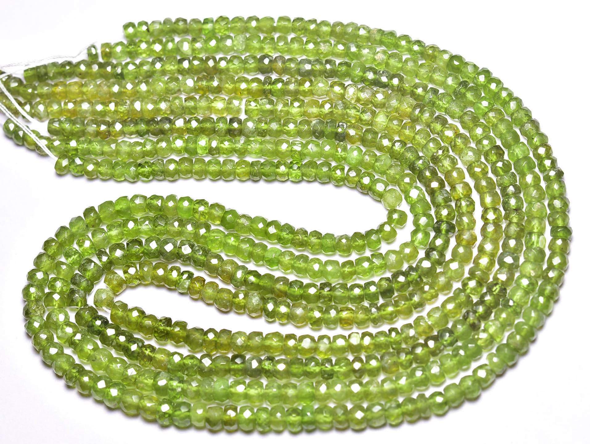 Super Quality Vesunianite Rondelle Beads - 14 Inches - Natural  Beautiful Faceted Vesuvianite Rondelle - Size Is 3.5 - 4.5 Mm #2461