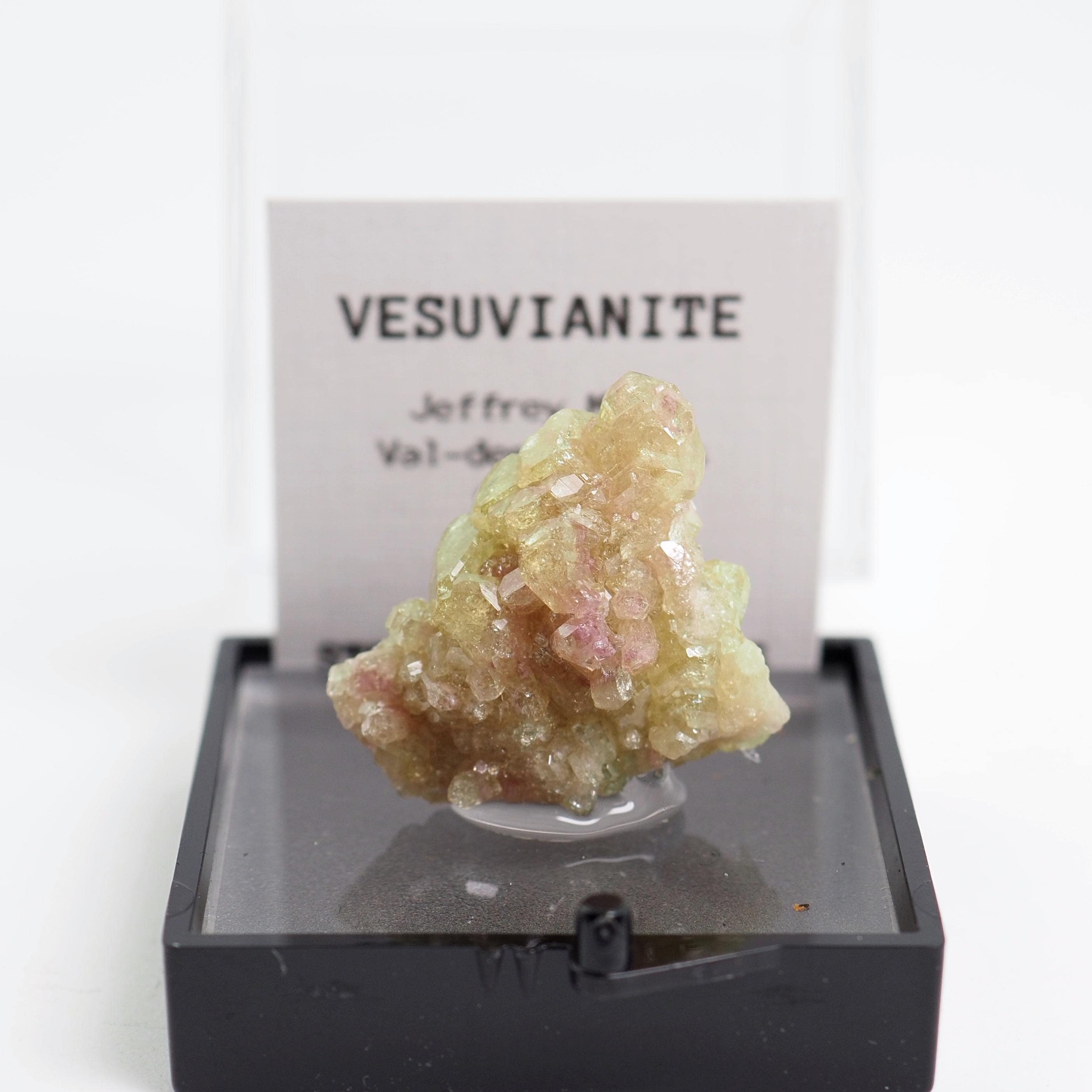 Vesuvianite Crystal Thumbnail Mineral Specimen Perky Box