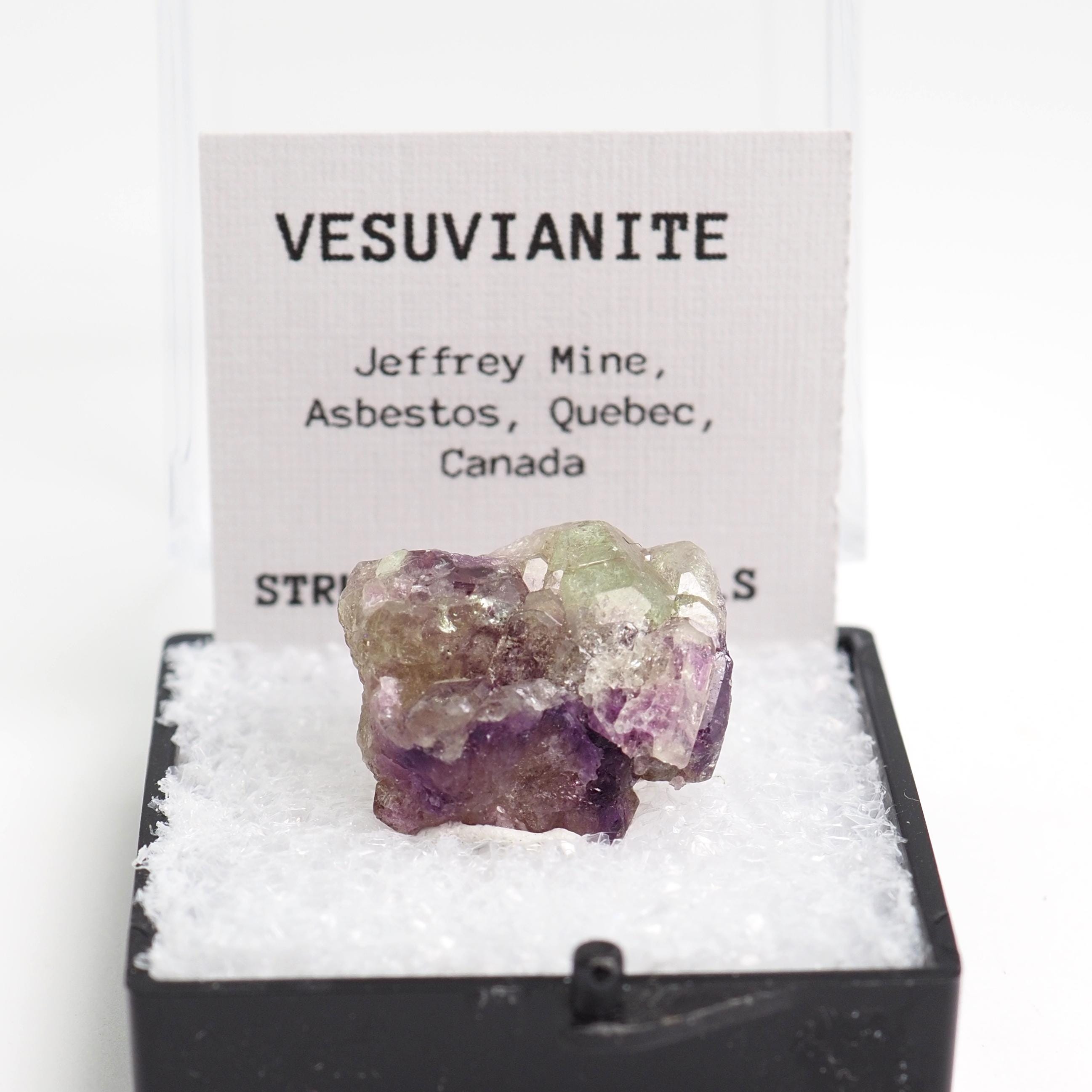 Vesuvianite Cyrstal Jeffrey Mine, Quebec Thumbnail Mineral Specimen Perky Box
