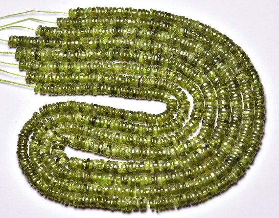 Vesuvianite Round Heishi Beads - 16 Inches - Natural Beautiful Vesuvianite Smooth Round Heishi - Size Is 5 - 6 Mm #2459