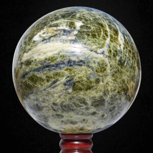 175MM Green Vesuvianite Sphere: Natural Idocrase Healing Crystal Decor