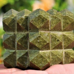 75MM Green Vesuvianite Cube: Natural Healing Crystal Home Decor 75MM Green Vesuvianite Cube: Natural Healing Crystal Home Decor