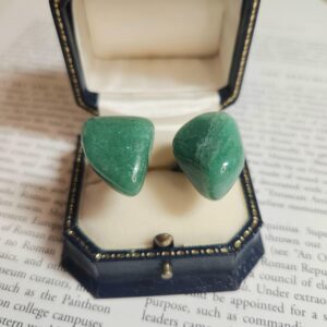 Vintage Aventurine Gemstone Cuff Links