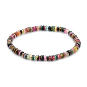 aaaa+ Mixed Tourmaline bracelet | mini tourmaline bracelet [EBTM1272] | Tiny multi-tourmaline | faceted watermelon tourmaline W *G