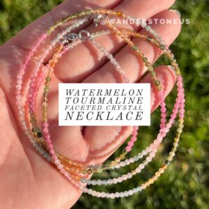 Watermelon Tourmaline Beaded Bracelet | Crystal Beaded Bracelet | Watermelon Tourmaline Naecklace Anklet Watermelon Tourmaline Beaded Bracelet | Crystal Beaded Bracelet | Watermelon Tourmaline Naecklace Anklet