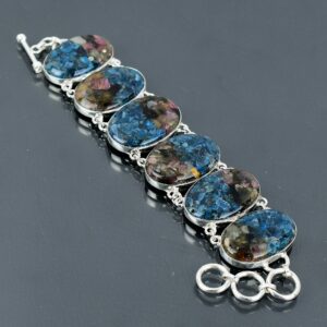 Copper Watermelon Tourmaline 925 Sterling Silver Bracelet - Handmade Adjustable Jewelry Copper Watermelon Tourmaline 925 Sterling Silver Bracelet - Handmade Adjustable Jewelry