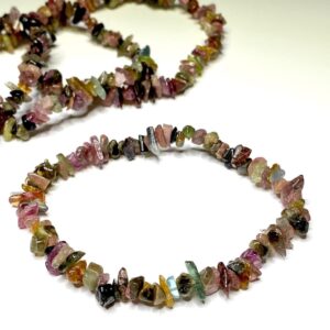 Watermelon Tourmaline Crystal Chips Bracelet Watermelon Tourmaline Crystal Chips Bracelet