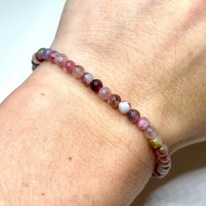 Watermelon Tourmaline Crystal Bracelet: Handmade Gemstone Beaded Bracelet Watermelon Tourmaline Crystal Bracelet: Handmade Gemstone Beaded Bracelet