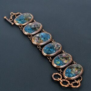 Electroformed Copper Watermelon Tourmaline Bracelet - Adjustable Chain Electroformed Copper Watermelon Tourmaline Bracelet - Adjustable Chain