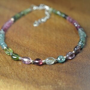 Watermelon Tourmaline Bracelet In Sterling Silver // October Birthstone // 8th Anniversary // Delicate Tourmaline // Stacking Bracelet Watermelon Tourmaline Bracelet In Sterling Silver // October Birthstone // 8th Anniversary // Delicate Tourmaline // Stacking Bracelet