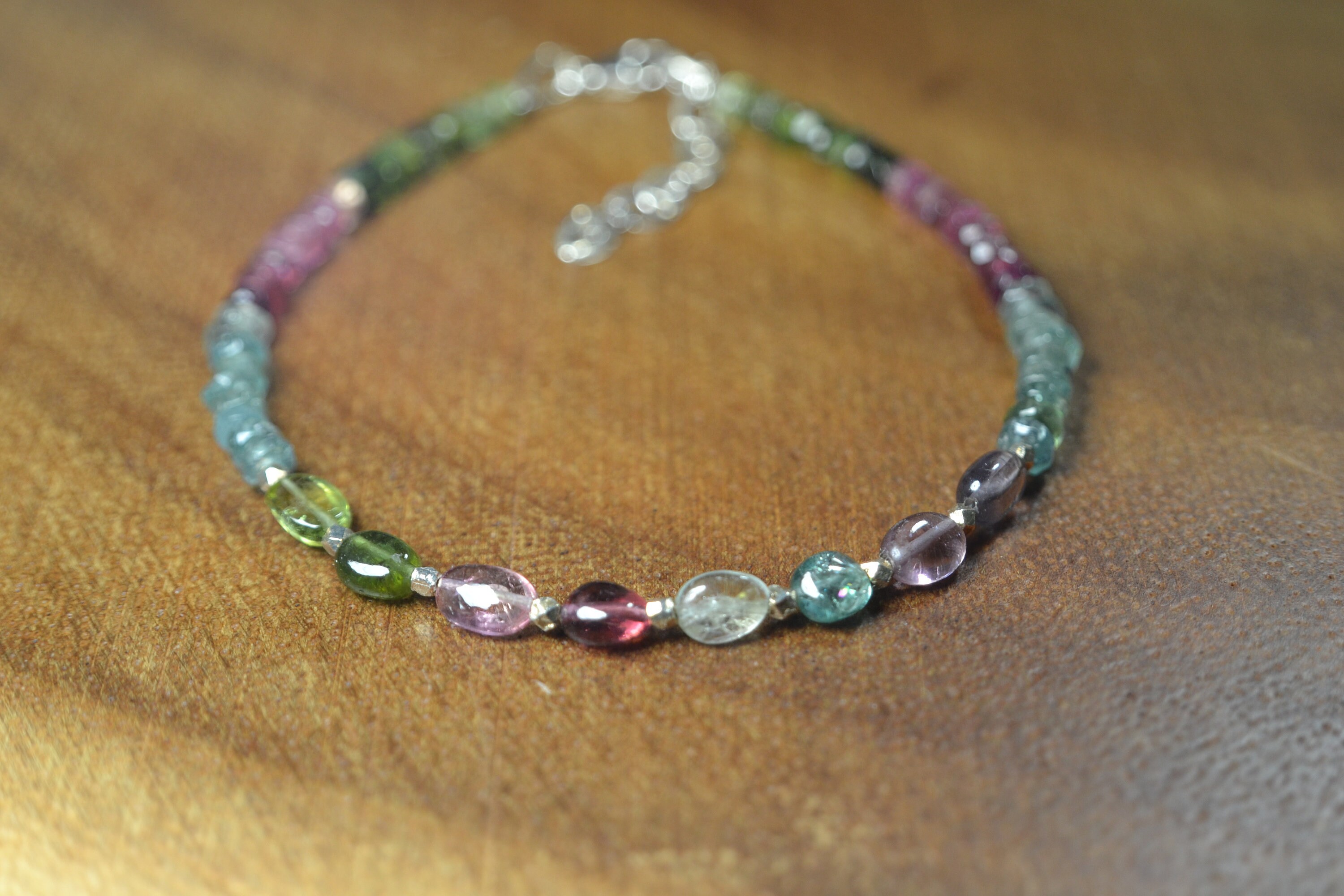 Watermelon Tourmaline Bracelet In Sterling Silver // October Birthstone // 8th Anniversary // Delicate Tourmaline // Stacking Bracelet