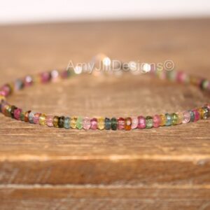 Watermelon Tourmaline Bracelet, Watermelon Tourmaline Jewelry, Ombre, Shaded, Pink, Green, October Birthstone Watermelon Tourmaline Bracelet, Watermelon Tourmaline Jewelry, Ombre, Shaded, Pink, Green, October Birthstone