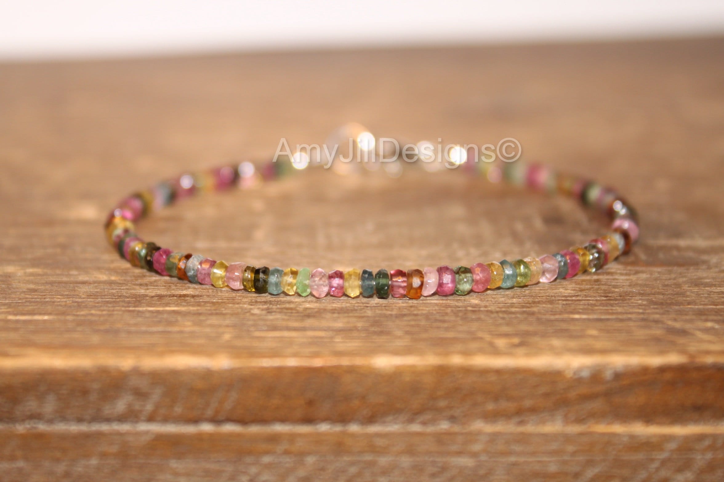 Watermelon Tourmaline Bracelet, Watermelon Tourmaline Jewelry, Ombre, Shaded, Pink, Green, October Birthstone