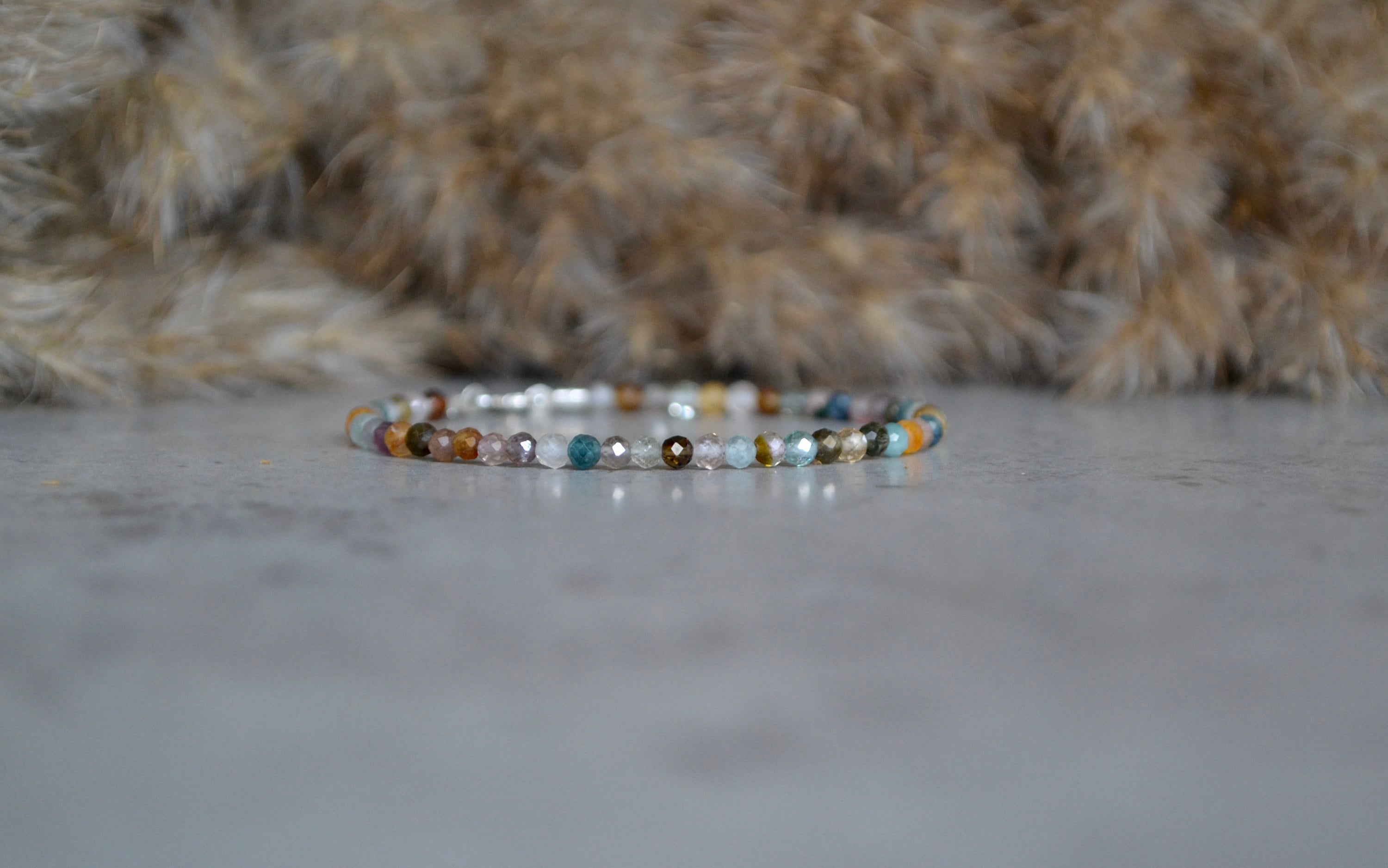 Multicolor Bracelet - Bracelet Femme, Hand-picked Watermelon Tourmaline Bracelet, Mix Colors Bracelet, Gemstone Bracelet, Sterling Silver