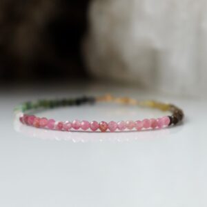 Watermelon Tourmaline bracelet, ombre bracelet, bracelet femme, authentic Tourmaline jewelry, October birthstone, rainbow womens bracelet Watermelon Tourmaline bracelet, ombre bracelet, bracelet femme, authentic Tourmaline jewelry, October birthstone, rainbow womens bracelet