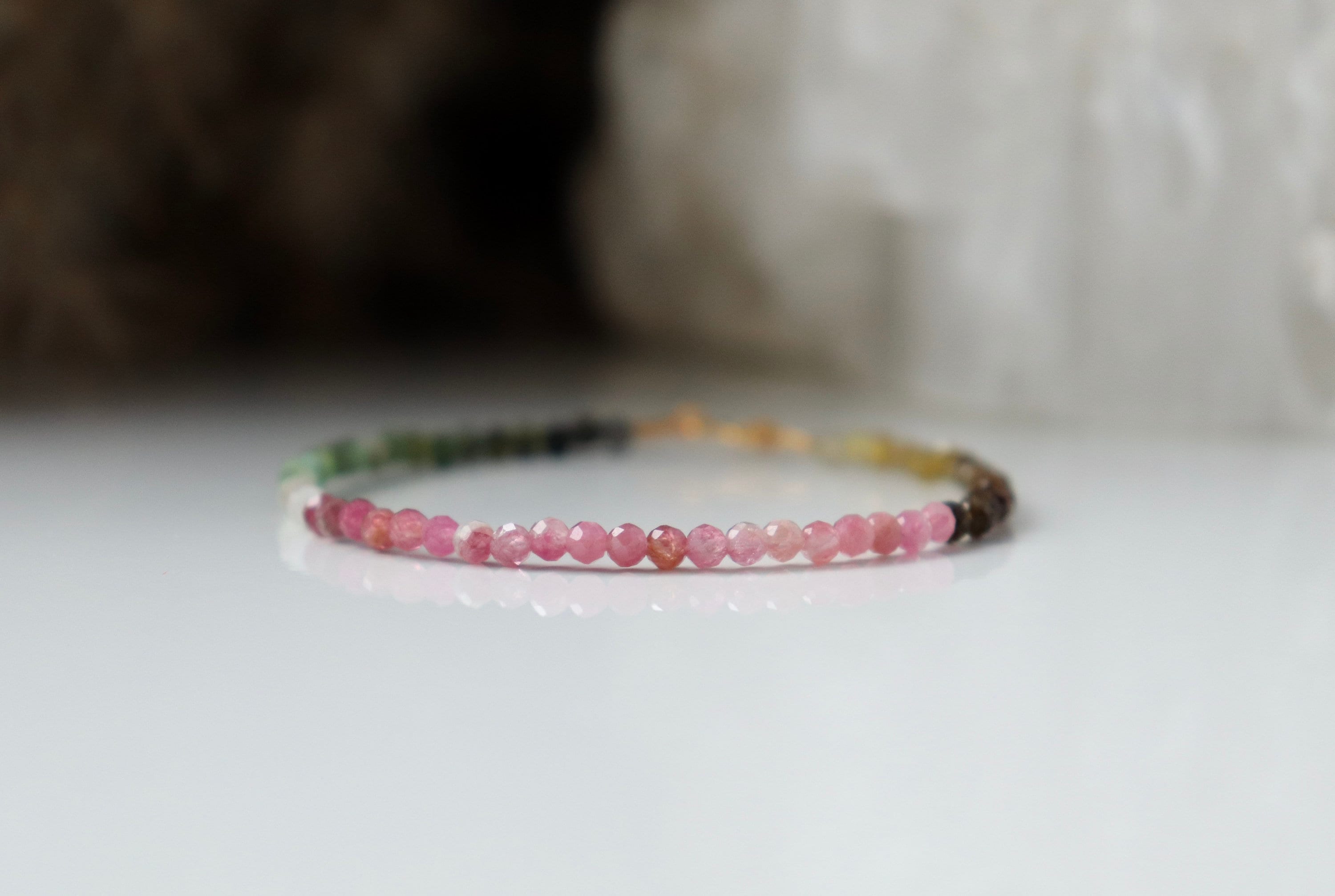 Watermelon Tourmaline Bracelet, Ombre Bracelet, Bracelet Femme, Authentic Tourmaline Jewelry, October Birthstone, Rainbow Womens Bracelet Watermelon Tourmaline Bracelet, Ombre Bracelet, Bracelet Femme, Authentic Tourmaline Jewelry, October Birthstone, Rainbow Womens Bracelet