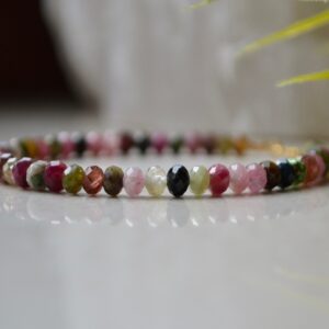 Watermelon Tourmaline bracelet - rainbow bracelet, bracelet femme, Genuine Tourmaline jewelry, bracelet for woman, Multicolor bracelet 4 mm Watermelon Tourmaline bracelet - rainbow bracelet, bracelet femme, Genuine Tourmaline jewelry, bracelet for woman, Multicolor bracelet 4 mm