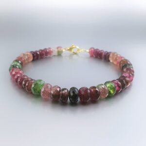 Bracelet watermelon Tourmaline unique gift for her multi color genuine gemstone elegant anniversary gift October birthstone DDP US paid Bracelet watermelon Tourmaline unique gift for her multi color genuine gemstone elegant anniversary gift October birthstone DDP US paid