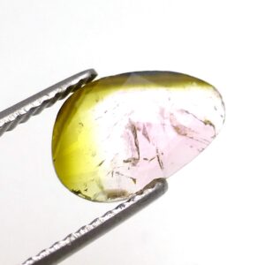 0.960 Carats Watermelon Tourmaline Cabochon Rose Cut Pink Green One of a Kind Faceted Handmade Handcut Perfect Contemporary Gemstone