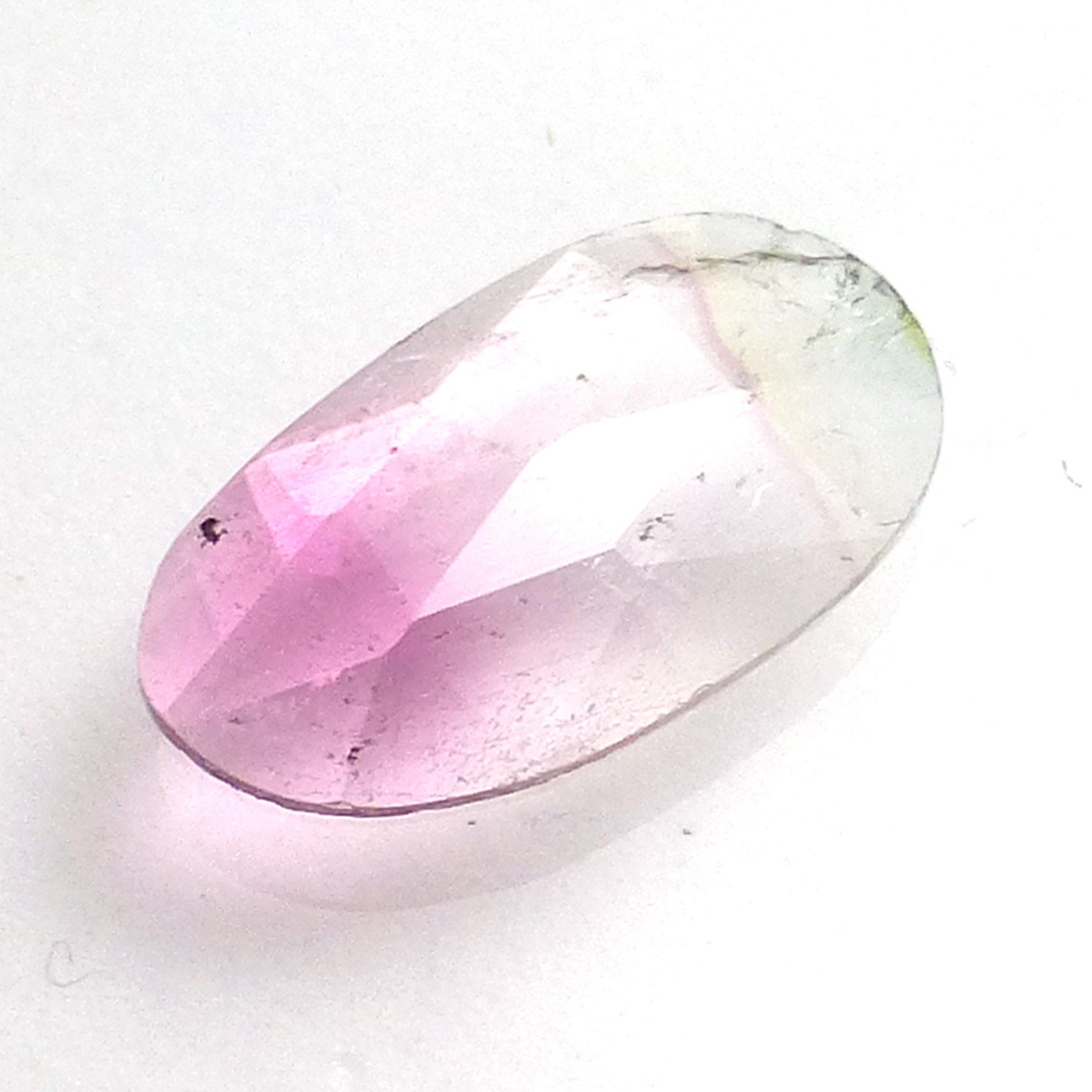 1.405 Carats Watermelon Tourmaline Cabochon Rose Cut Pink Gemstone Rubellite One Of A Kind Faceted Handmade Handcut Perfect Contemporary