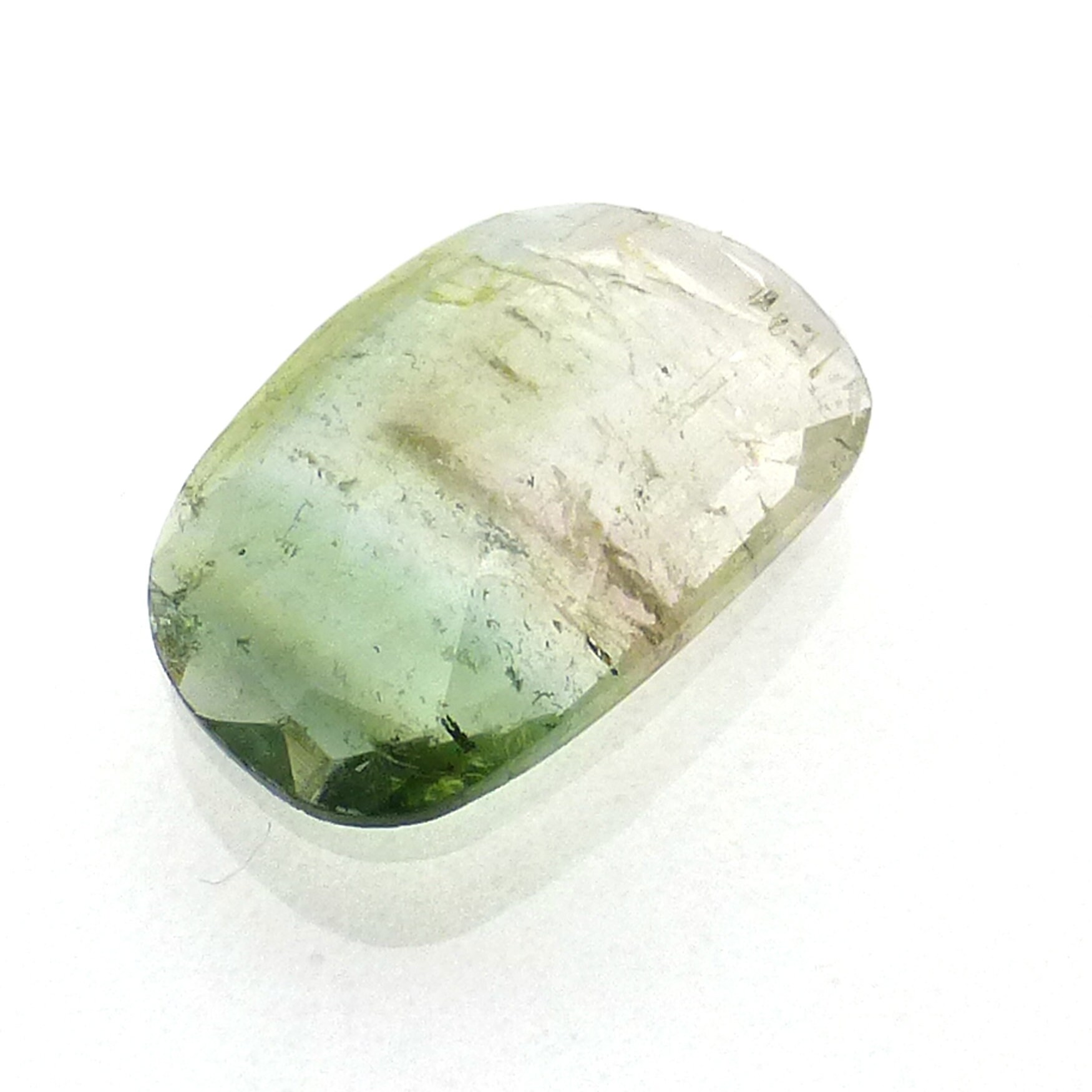 2.395 Carats Watermelon Tourmaline Cabochon Rose Cut Pink Green Gemstone Rubellite One Of A Kind Faceted Handmade Handcut