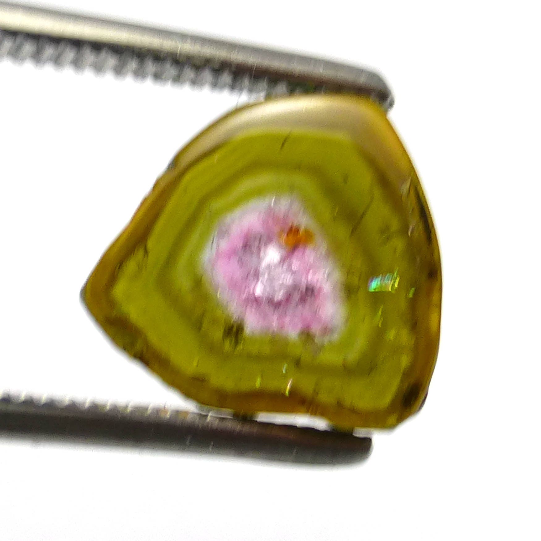 2.785 Carats Watermelon Tourmaline Cabochon Slice One Of A Kind Rubellite Green Natural Gemstone Specimen Statement Jewelry Pendant Ring