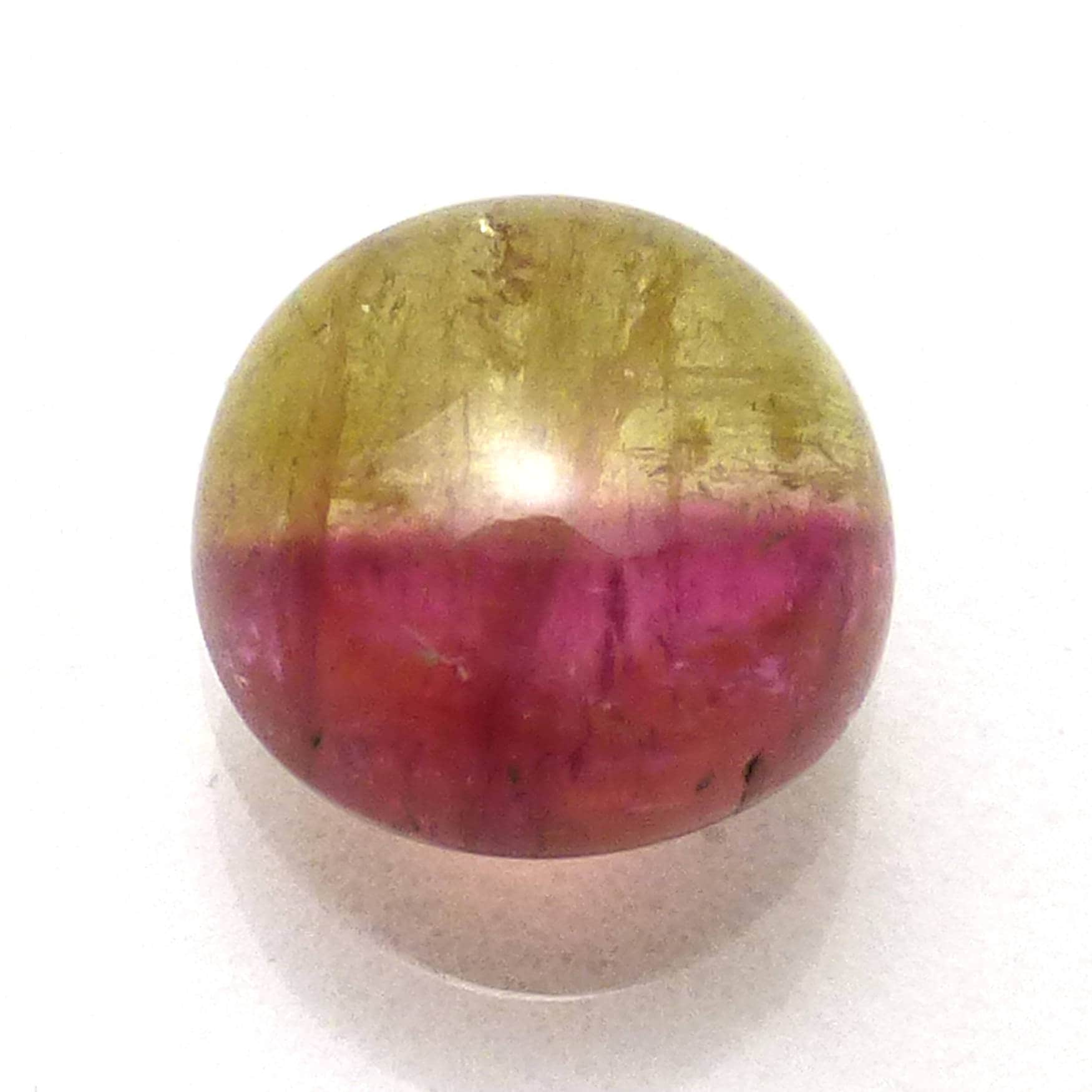 3.18 Carats Watermelon Tourmaline Cabochon 8.5mm Round Domed Pink Green Natural Stacking Ring Stone Rubelite One Of A Kind Handmade Handcut
