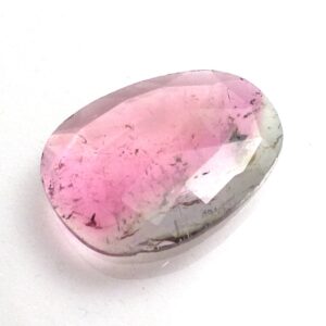 3.690 Carats Watermelon Tourmaline Cabochon Rose Cut Pink Blue Rubellite Indicolite One of a Kind Faceted Handmade Handcut