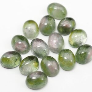Watermelon Tourmaline Cabochon: Oval Loose Gemstone (9x7mm)