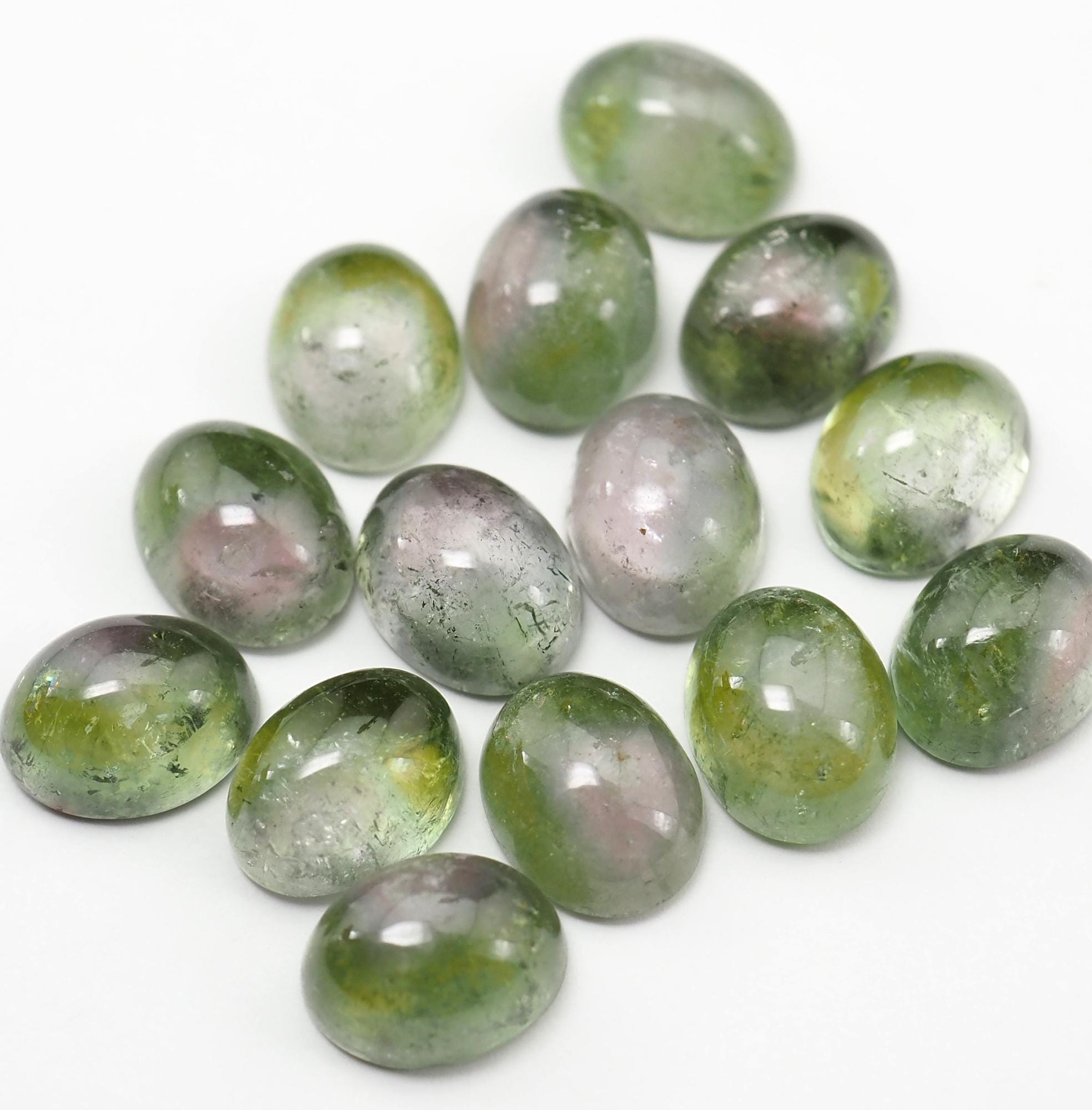 Watermelon Tourmaline Cabochon: Oval Loose Gemstone (9x7mm)
