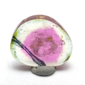 Watermelon Tourmaline Cabochon Slice Cab Rubellite Pink Green Natural Gemstone Specimen Statement Jewelry Pendant Ring