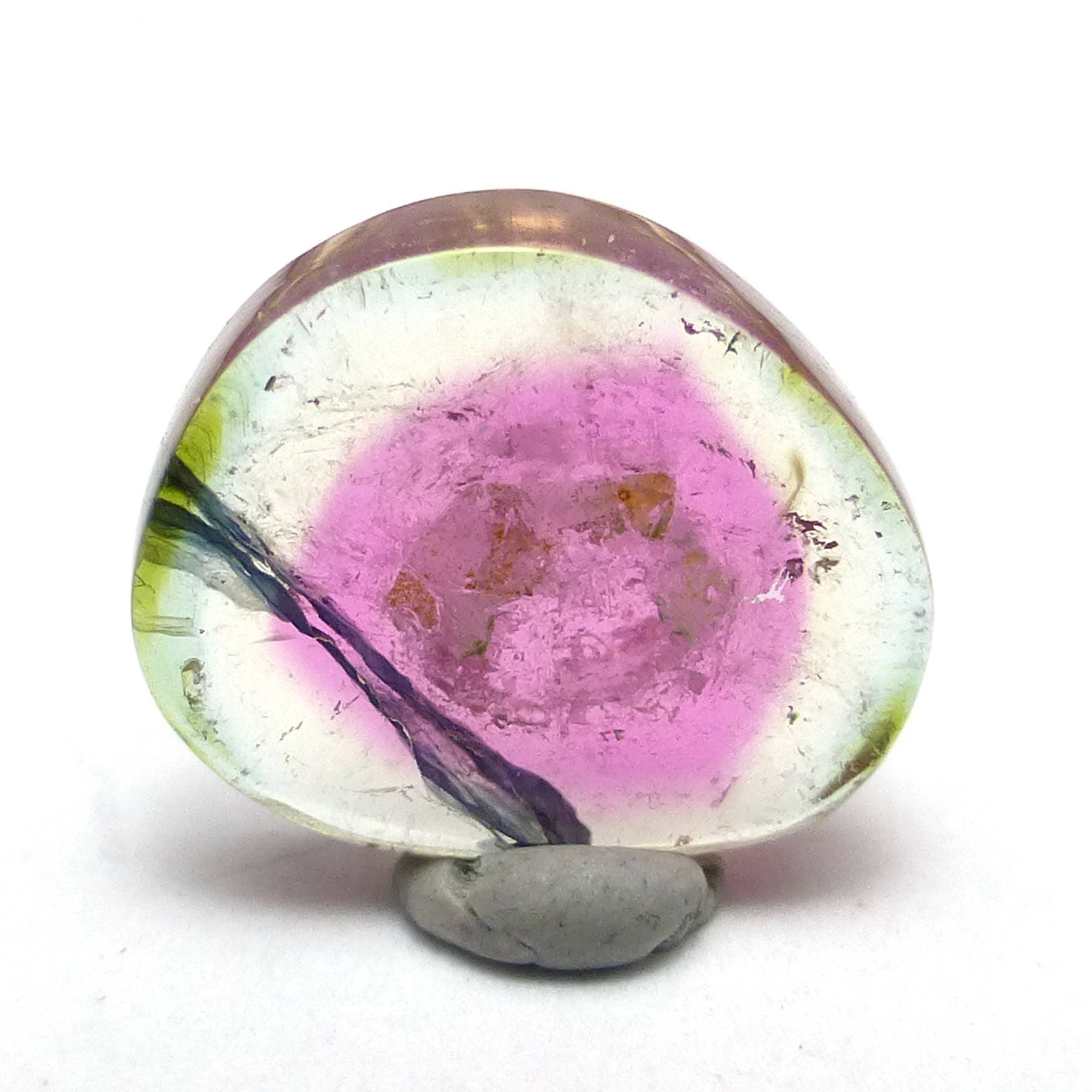Watermelon Tourmaline Cabochon Slice Cab Rubellite Pink Green Natural Gemstone Specimen Statement Jewelry Pendant Ring