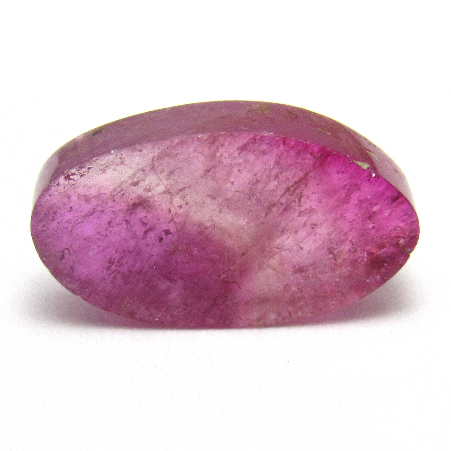 Watermelon Tourmaline Cabochon Slice Cab Rubellite Pink Bicolor Natural Gemstone Specimen Statement For Use In Jewelry Pendant Ring