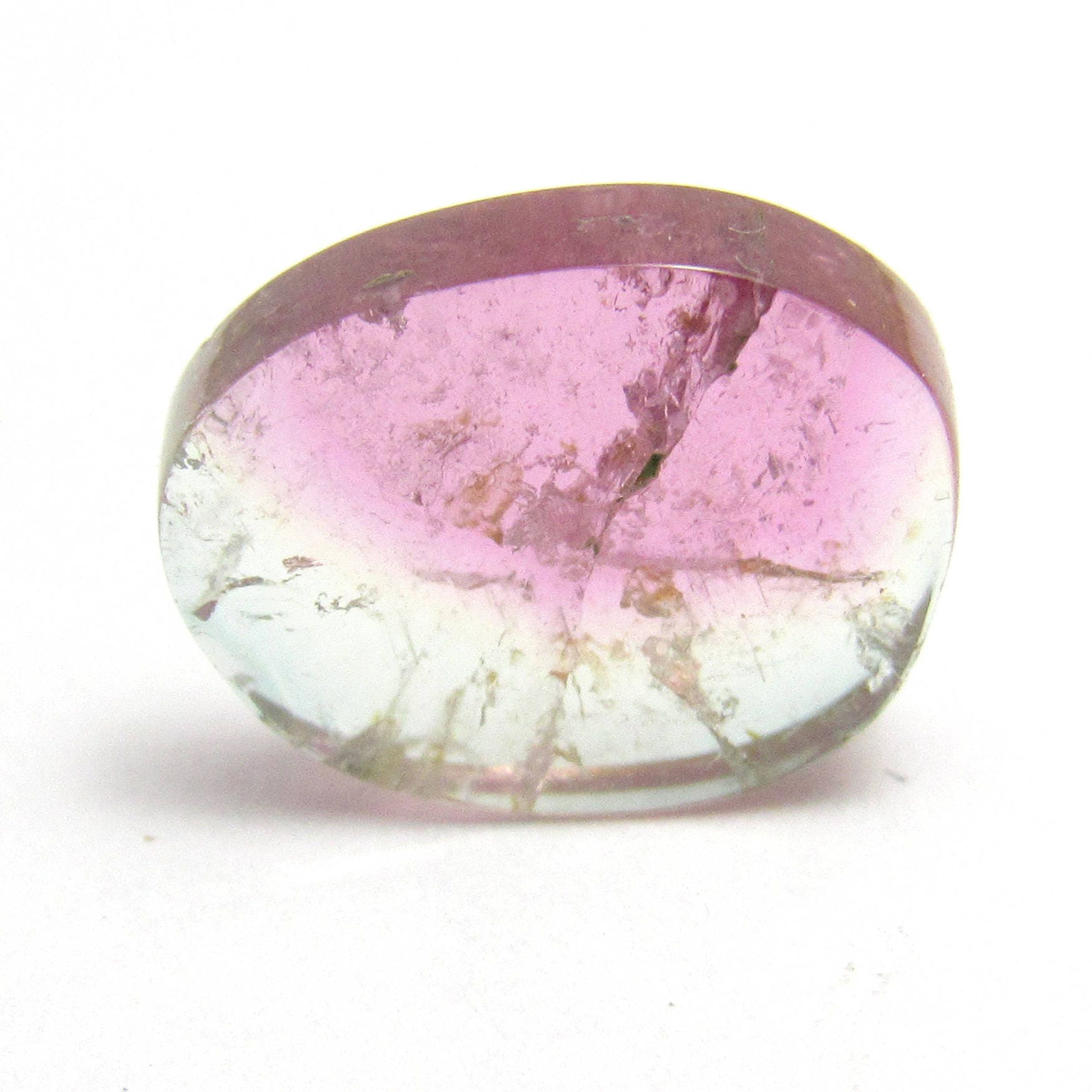 Watermelon Tourmaline Cabochon Slice Cab Rubellite Pink Blue Indicolite Natural Gemstone Specimen For Making Jewelry Pendant Ring