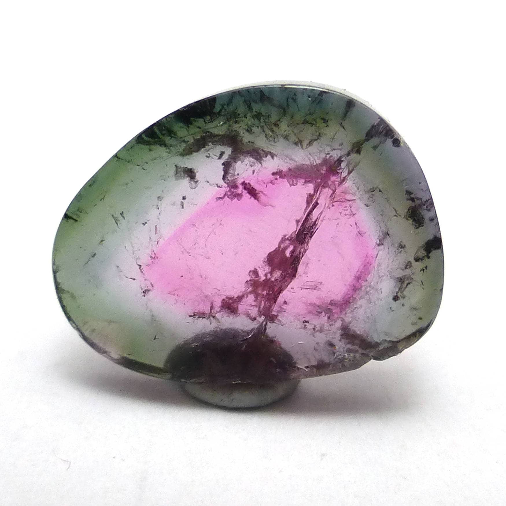 Watermelon Tourmaline Cabochon Slice Cab Rubellite Pink Green Natural Gemstone Specimen Statement Jewelry Pendant Ring Watermelon Tourmaline Cabochon Slice Cab Rubellite Pink Green Natural Gemstone Specimen Statement Jewelry Pendant Ring