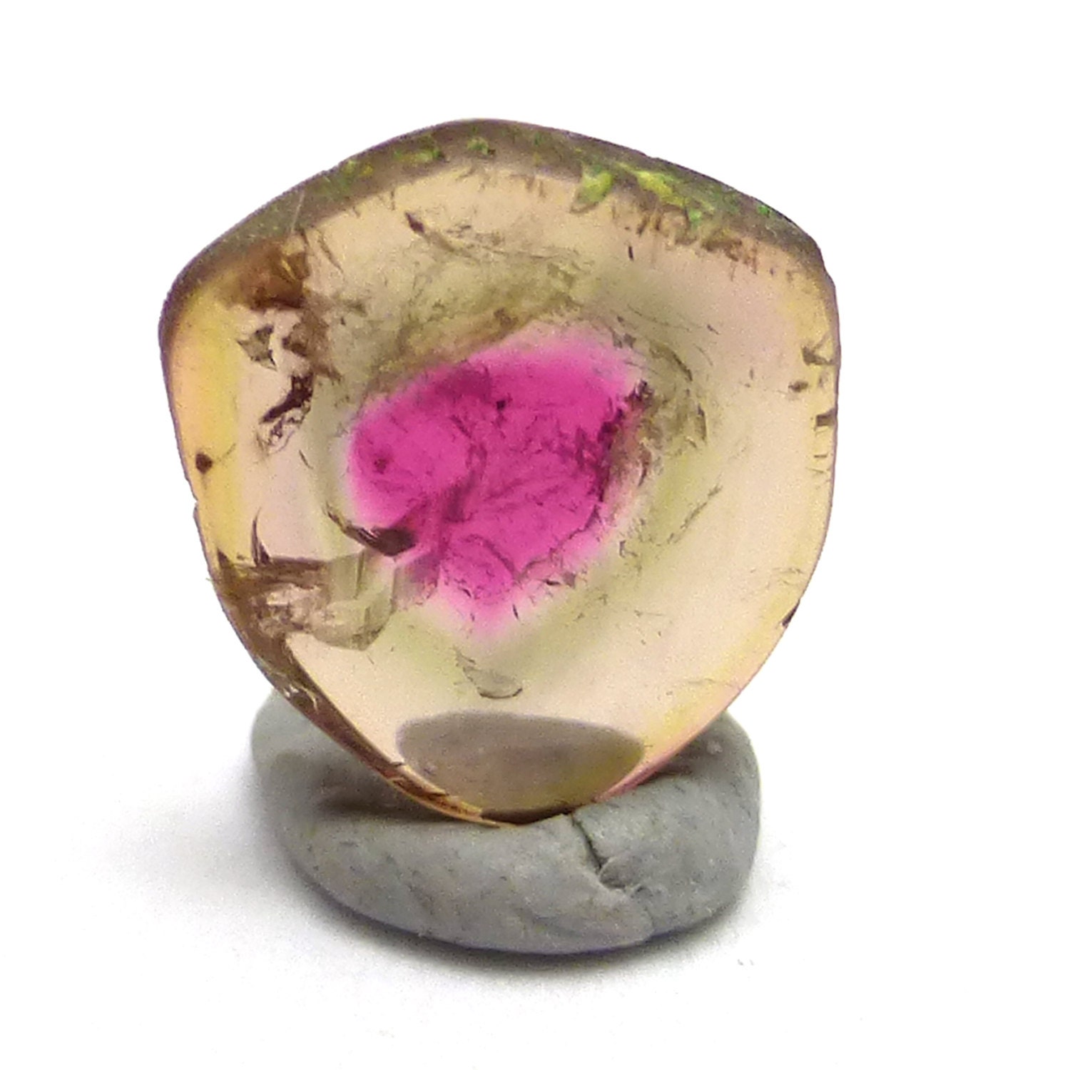 Watermelon Tourmaline Cabochon Slice One Of A Kind Rare Rubellite Green Natural Gemstone Specimen Statement Jewelry Pendant Ring