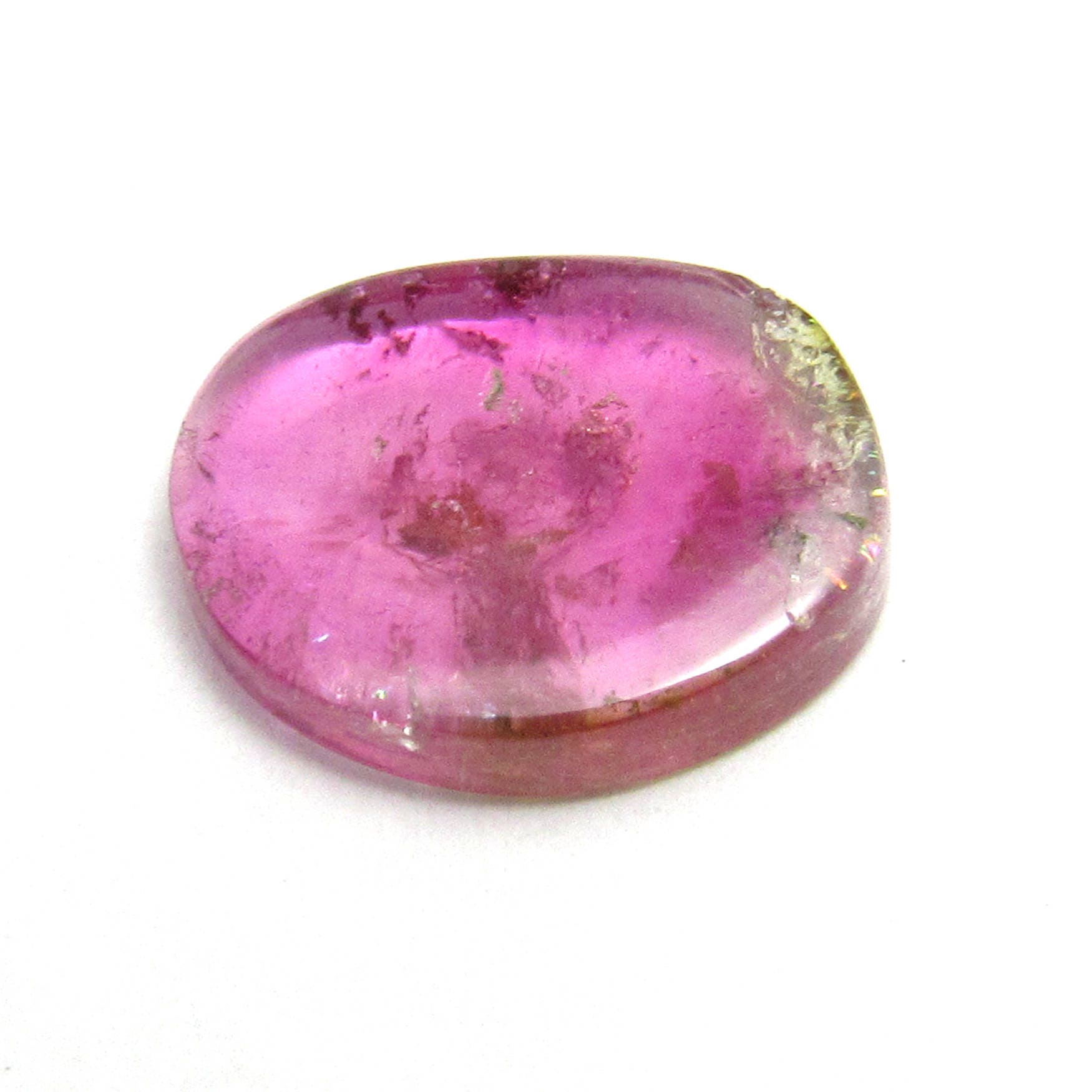 Watermelon Tourmaline Cabochon Slice One Cab Rubellite Pink Green Natural Gemstone Specimen Statement Jewelry Pendant Ring