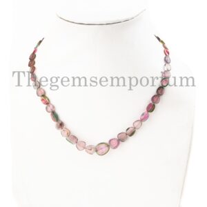 Watermelon Tourmaline Nugget Necklace, Rare Gemstone Jewelry Watermelon Tourmaline Nugget Necklace, Rare Gemstone Jewelry