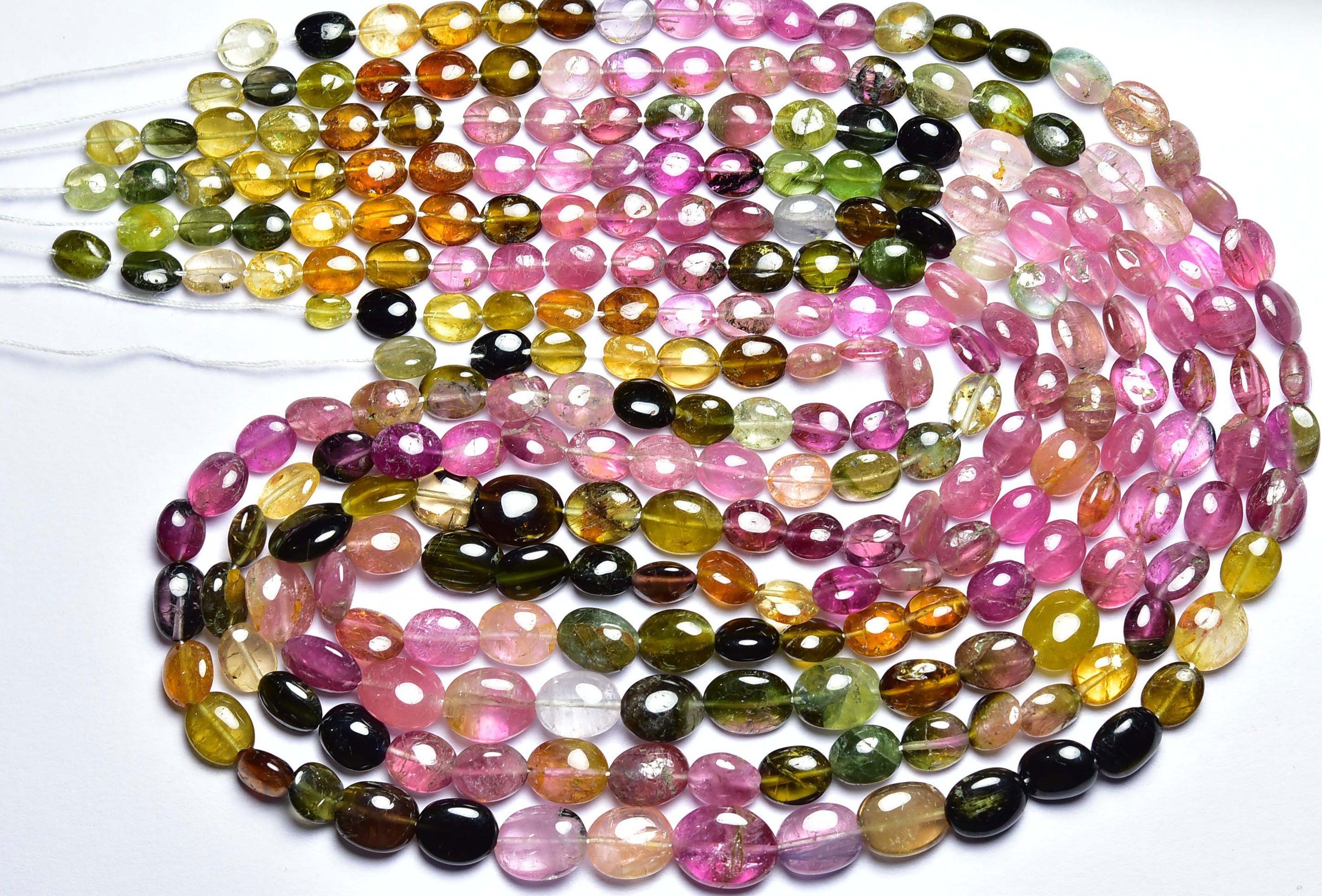 Beautiful Watermelon Tourmaline Oval Shape - 14 Inches - Natural Multi Tourmaline Oval Nugget Beads - Size Is 5x6-8x10 Mm #1517 Beautiful Watermelon Tourmaline Oval Shape - 14 Inches - Natural Multi Tourmaline Oval Nugget Beads - Size Is 5x6-8x10 Mm #1517