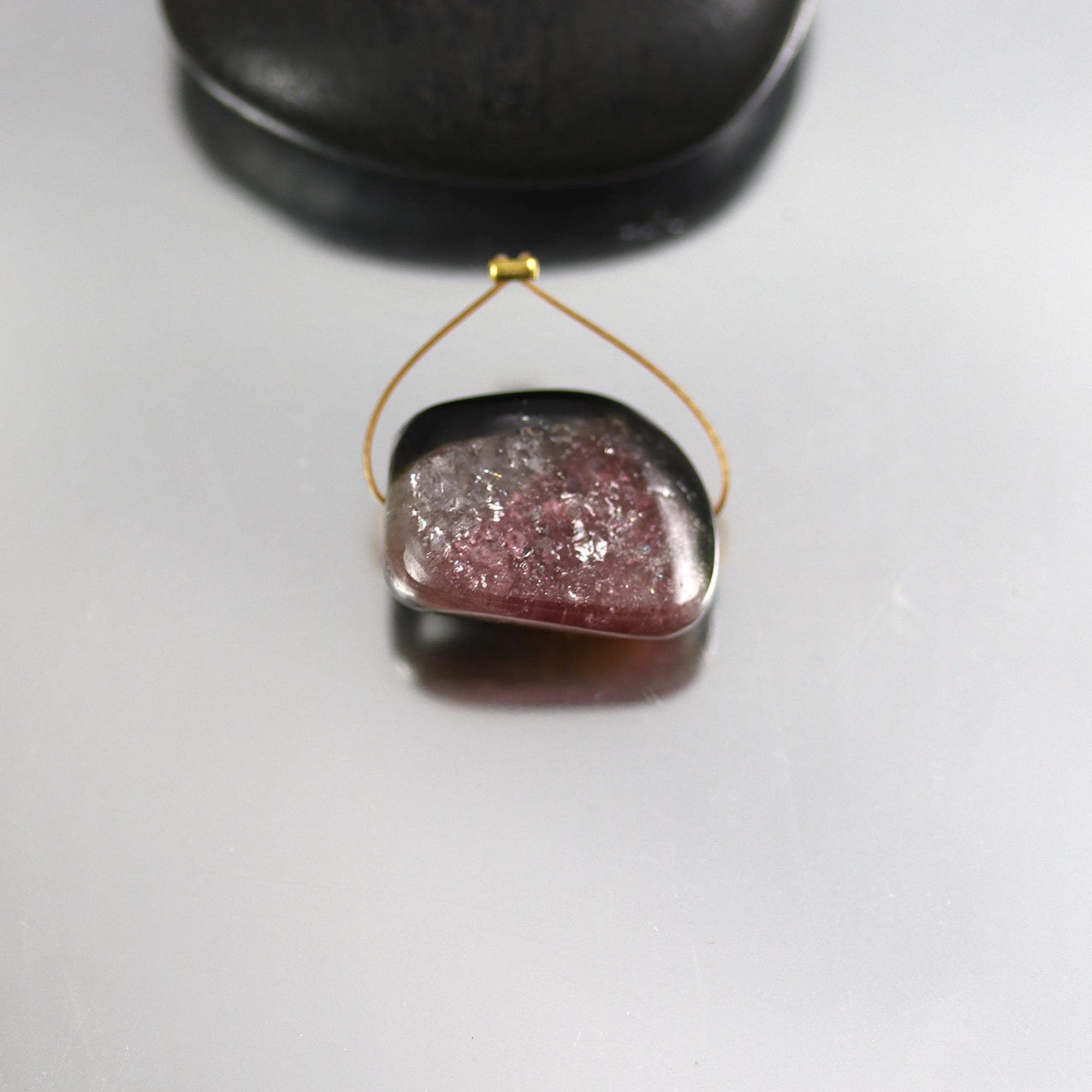 Bicolor Watermelon Tourmaline Nugget Bead - Single Focal - 18 X 13 Mm