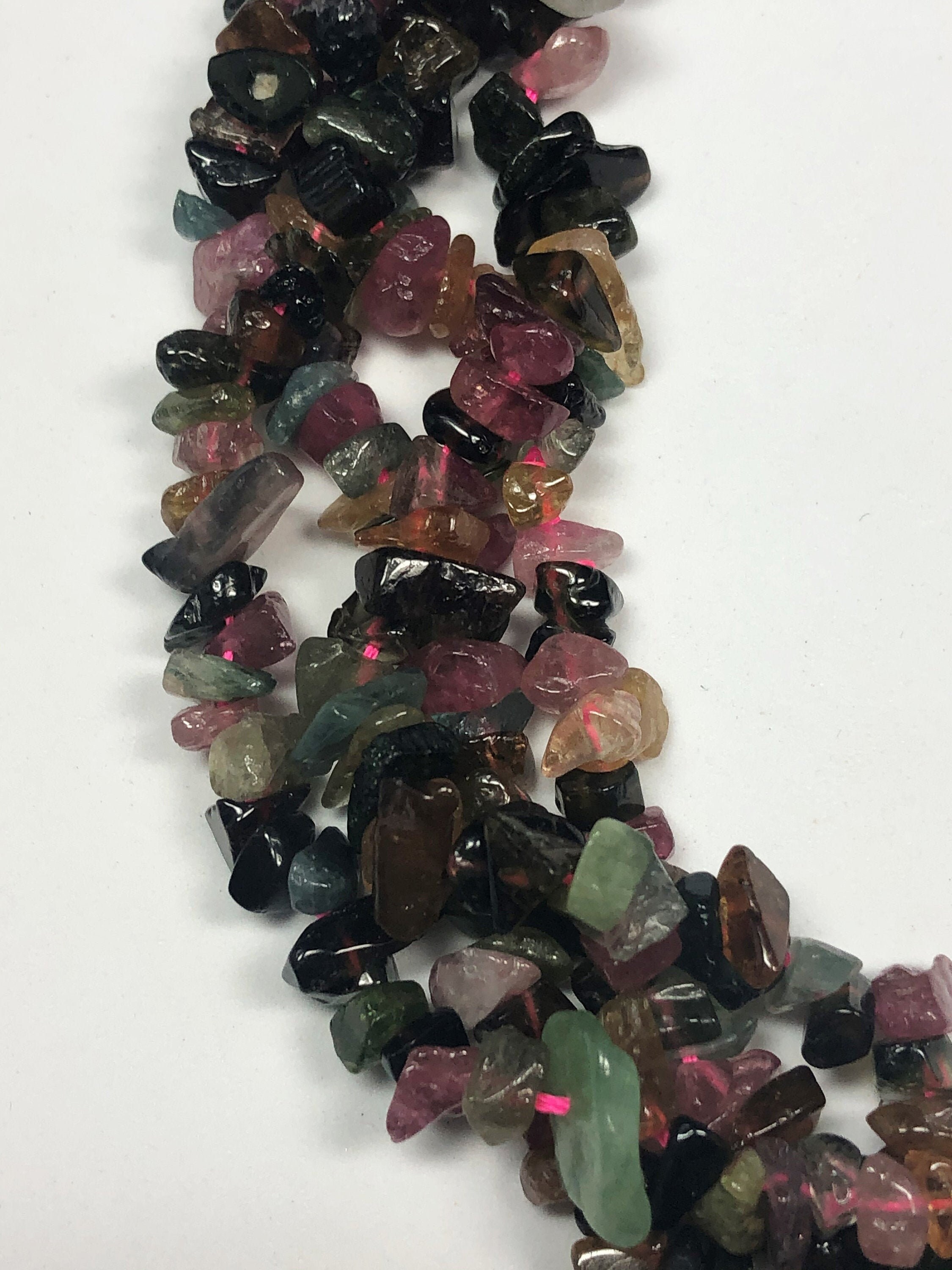 High Quality Mixed Tourmaline Gemstone Chips. Full 16" Strand Of G1 Tourmaline Beads, Approx. 4-6mm In Diamater. Watermelon Tourmaline. High Quality Mixed Tourmaline Gemstone Chips. Full 16" Strand Of G1 Tourmaline Beads, Approx. 4-6mm In Diamater. Watermelon Tourmaline.