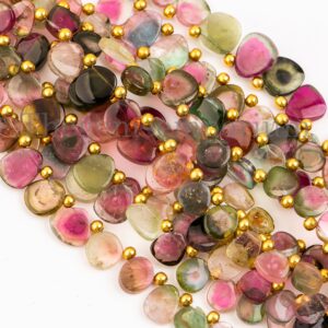 Multi Watermelon Tourmaline Smooth Slices, Tourmaline Smooth Nuggets, Watermelon Slices, Tourmaline Loose Beads, Tourmaline Gemstone