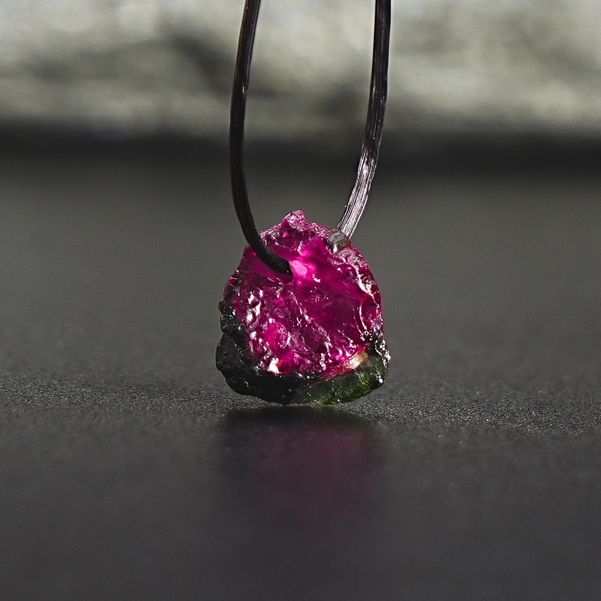 Natural Pitaya Pink Green Watermelon Tourmaline Pendant-raw Top Drilled Gemstone Necklace,earrings