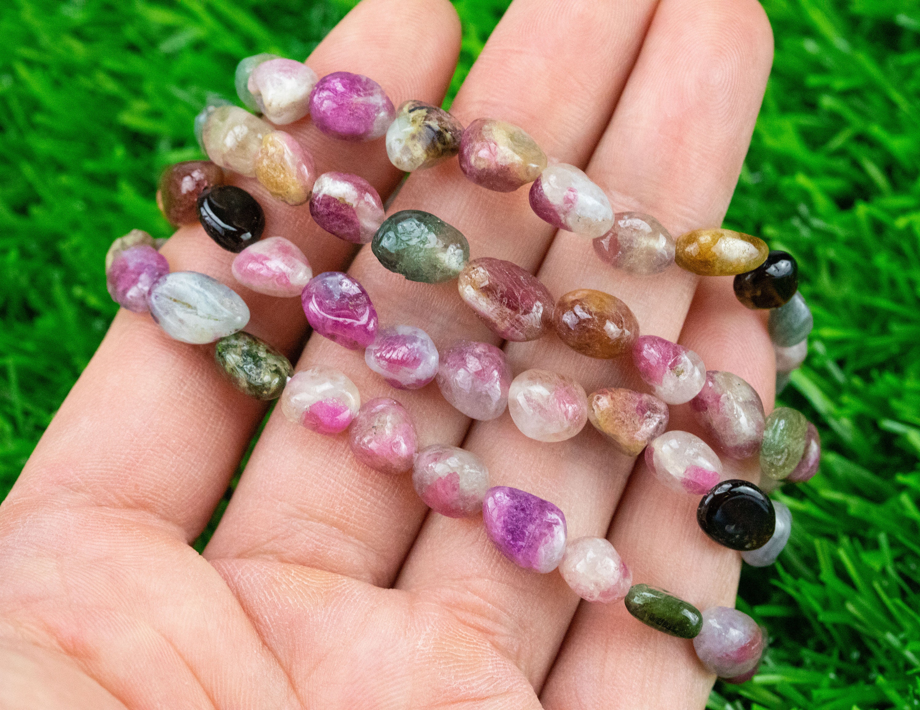 Watermelon Tourmaline Stretchy String Oval Bracelet Natural Crystal Gemstone Bracelets - Gemstone Nugget Bracelets Handmade Jewelry Bracelet Watermelon Tourmaline Stretchy String Oval Bracelet Natural Crystal Gemstone Bracelets - Gemstone Nugget Bracelets Handmade Jewelry Bracelet