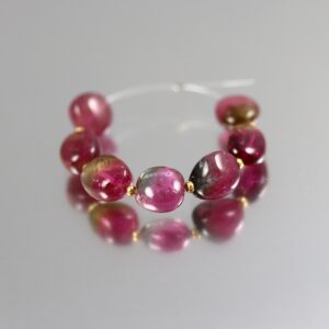 Superb Bicolor Watermelon Tourmaline Nugget Beads - Set Of 7 - 9 To 11 Mm Superb Bicolor Watermelon Tourmaline Nugget Beads - Set Of 7 - 9 To 11 Mm