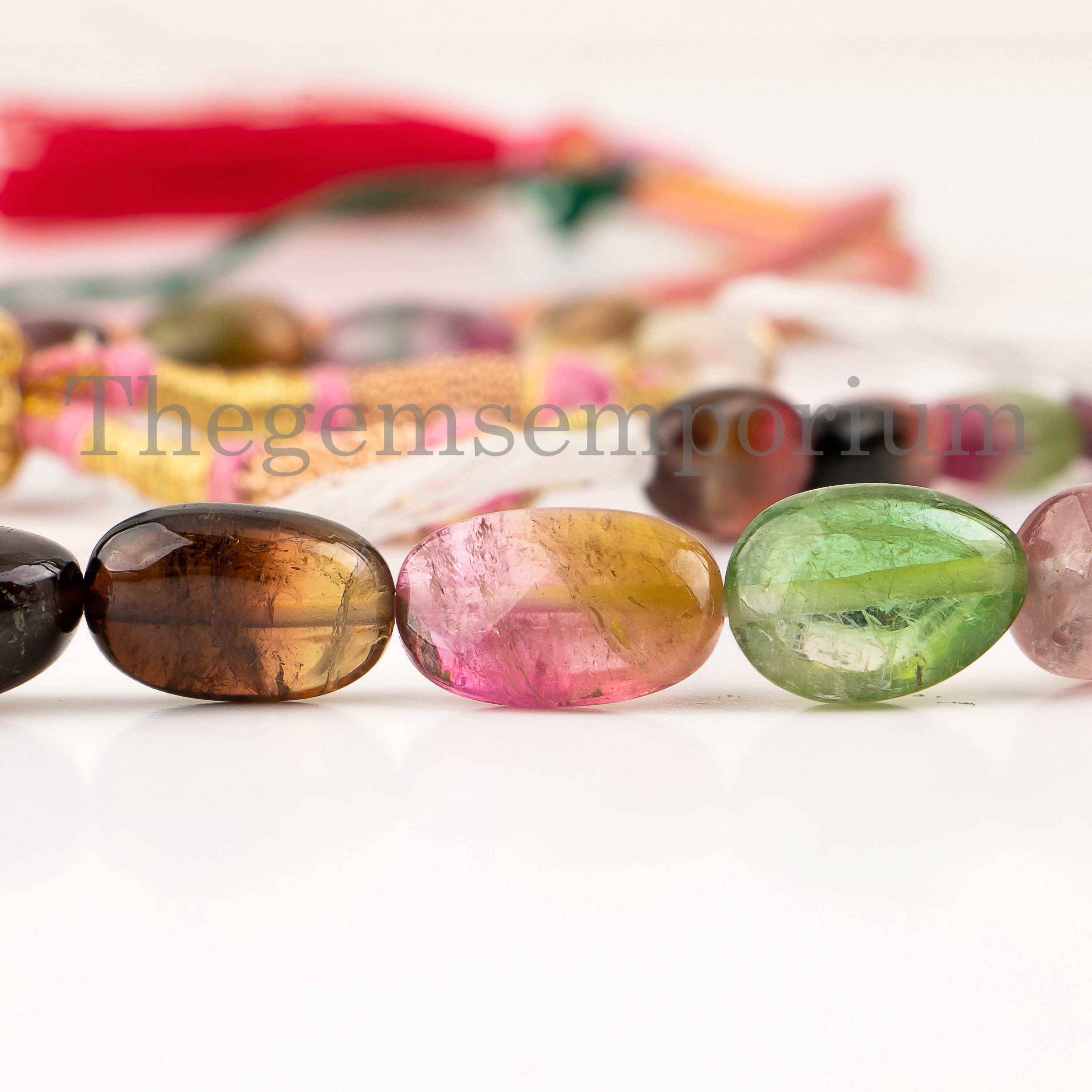 Top High Quality Beautiful Gemstone Necklaces, Extremely Rare Watermelon Tourmaline Nuggets Necklace, Natural Tourmaline Gemstone Necklace