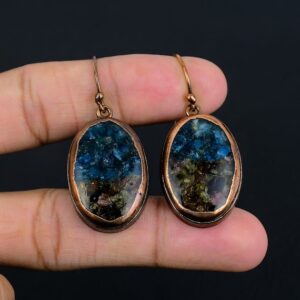 Electroformed Copper Watermelon Tourmaline Earrings: Handmade Gemstone Jewelry